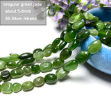 40 Green Jade Natural Stone Beads for Jewelry Making Diy Bracelet