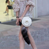 40 cm Long Fox Fur Tail Key Ring Keychain for Handbags Backpacks