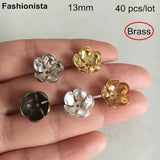 40 pcs 13mm Brass Bead Caps 5 Petal Flower Bead Caps for Jewelry Making