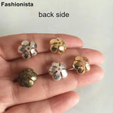 40 pcs 13mm Brass Bead Caps 5 Petal Flower Bead Caps for Jewelry Making