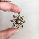 40 pcs Sunflowers Charms Antique Bronze Tone Large 31*35mm, Jewelry Findings