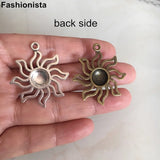 40 pcs Sunflowers Charms Antique Bronze Tone Large 31*35mm, Jewelry Findings