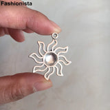 40 pcs Sunflowers Charms Antique Bronze Tone Large 31*35mm, Jewelry Findings