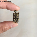 40 Maneki Lucky Metal Cat Charms Antique Bronze Finish DIY Jewelry Findings