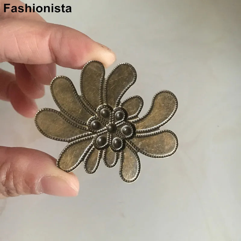 40 pcs Metal Stamping Chrysanthemum Flowers,56*48mm Decorative Metal Flowers