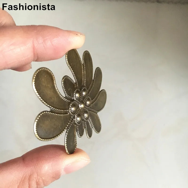 40 pcs Metal Stamping Chrysanthemum Flowers,56*48mm Decorative Metal Flowers