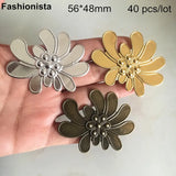 40 pcs Metal Stamping Chrysanthemum Flowers,56*48mm Decorative Metal Flowers