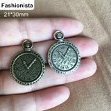40 pcs Retro Metal Silver Watch Pendant DIY Supplies