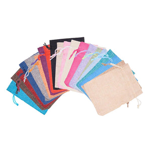 40 pcs Rustic Wedding Favor Burlap Jute Gift Bags Drawstring Jewelry Pouches