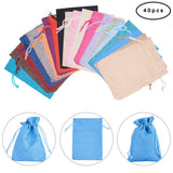 40 pcs Rustic Wedding Favor Burlap Jute Gift Bags Drawstring Jewelry Pouches