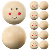 40 pcs Smiling Face Head Wooden Bead DIY Jewelry Accessories