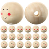 40 pcs Smiling Face Head Wooden Bead DIY Jewelry Accessories