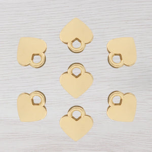 40 Heart Love Charms Pendants Beads 2 Sided for Earrings Bracelet Jewelry