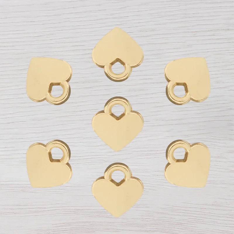 40 Heart Love Charms Pendants Beads 2 Sided for Earrings Bracelet Jewelry