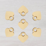 40 Heart Love Charms Pendants Beads 2 Sided for Earrings Bracelet Jewelry