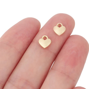 40 Heart Love Charms Pendants Beads 2 Sided for Earrings Bracelet Jewelry