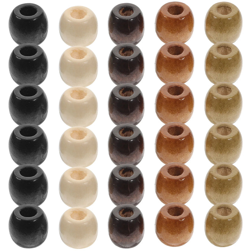 400 Pcs Wooden Beads Crafts Bracelet Jewelry Making Spacer DIY