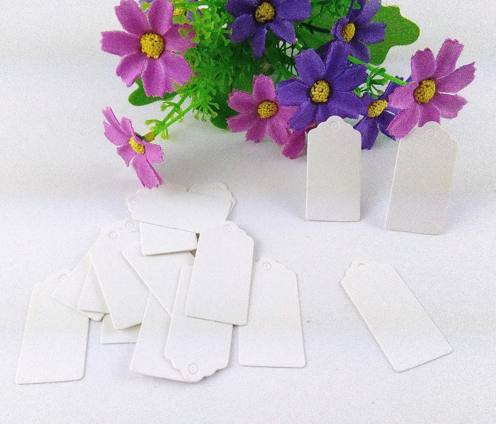 400PCS Paper Lace Scallop Tags+Hemp Strings DIY Logo Jewelry Hang Tags