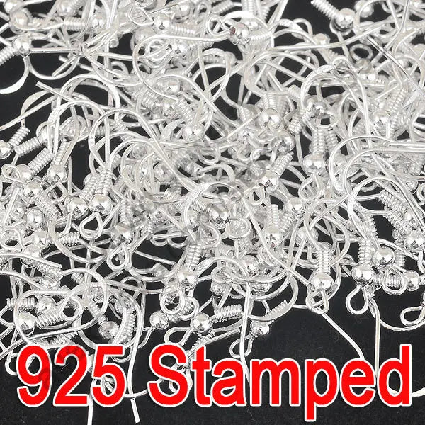 400PCS 925 Sterling Silver Earwire French Hook DIY Jewelry Findings