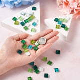 400Pcs Glass Cabochons Mosaic Tiles with Glitter DIY Crafts Decoration 10x10x4mm