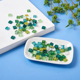 400Pcs Glass Cabochons Mosaic Tiles with Glitter DIY Crafts Decoration 10x10x4mm