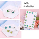 400Pcs Glass Cabochons Mosaic Tiles with Glitter DIY Crafts Decoration 10x10x4mm