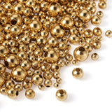 400Pcs 3/4/5/6/8mm Golden Round 304 Stainless Steel Spacer Beads for DIY Jewelry