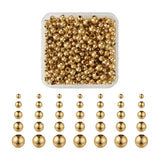 400Pcs 3/4/5/6/8mm Golden Round 304 Stainless Steel Spacer Beads for DIY Jewelry
