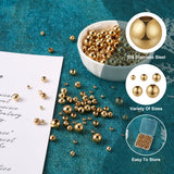 400Pcs 3/4/5/6/8mm Golden Round 304 Stainless Steel Spacer Beads for DIY Jewelry