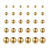 400Pcs 3/4/5/6/8mm Golden Round 304 Stainless Steel Spacer Beads for DIY Jewelry