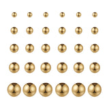 400Pcs 304 Stainless Steel Round Beads Golden for DIY Jewelry Making