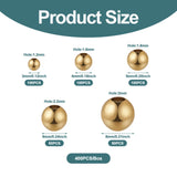 400Pcs 304 Stainless Steel Round Beads Golden for DIY Jewelry Making