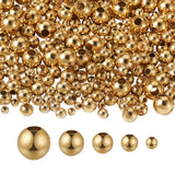 400Pcs 304 Stainless Steel Round Beads Golden for DIY Jewelry Making
