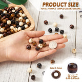 400Pcs Big Hole Wooden Beads Rondelle Spacer Beads for Jewelry Making DIY