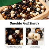 400Pcs Big Hole Wooden Beads Rondelle Spacer Beads for Jewelry Making DIY