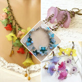 400Pcs Mixed Frosted Acrylic Flower Beads Cap Spacer Charms DIY Jewelry Making
