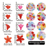 400Pcs Mixed Frosted Acrylic Flower Beads Cap Spacer Charms DIY Jewelry Making