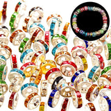 400Pcs Crystal Rhinestone Spacer Beads 8mm For Bracelets