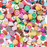 400Pcs Sweet Fruit Beads Polymer Clay Elastic Thread Loose Beads DIY Jewelry