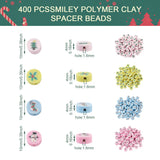 400Pcs Christmas Theme Polymer Clay Beads for DIY Jewelry Making