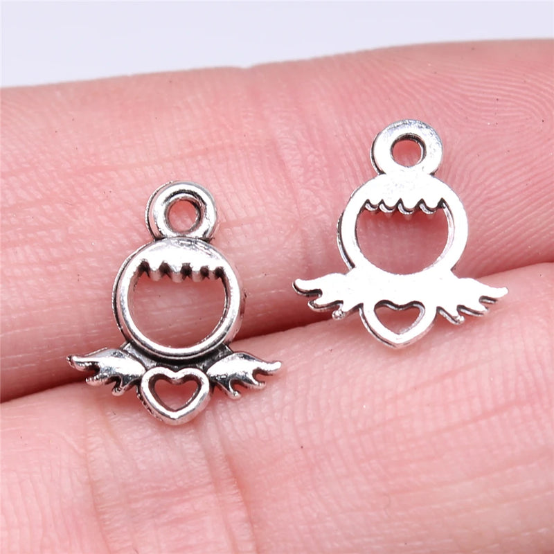 400pcs Angel Charms 13x12mm DIY Jewelry Antique Silver Zinc Alloy Findings