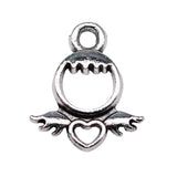 400pcs Angel Charms 13x12mm DIY Jewelry Antique Silver Zinc Alloy Findings