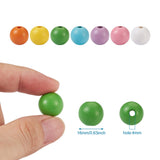 400pcs 14 Colors 16mm Round Wooden Beads Painted Natural Wood Loose Beads