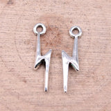 400pcs Lightning Charms Antique Silver DIY Jewelry Making Zinc Alloy Charms