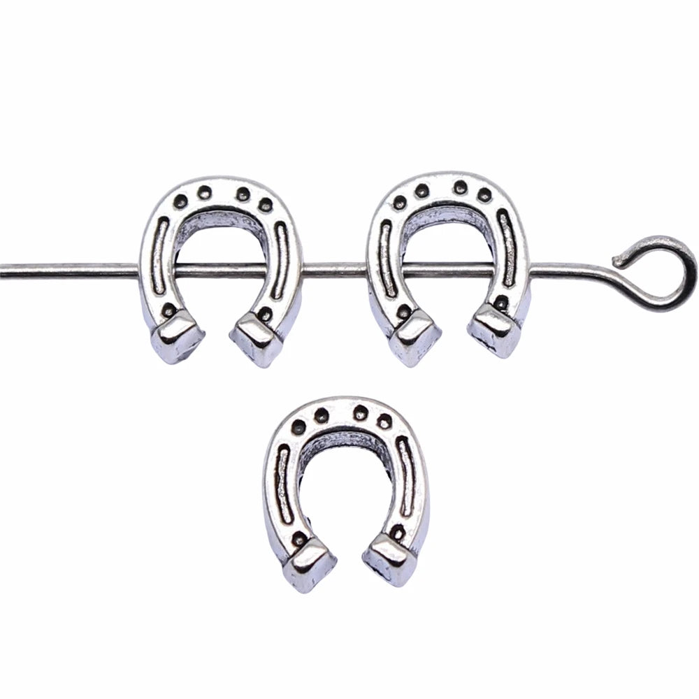 400pcs Antique Silver Horseshoe Beads for DIY Jewelry Making