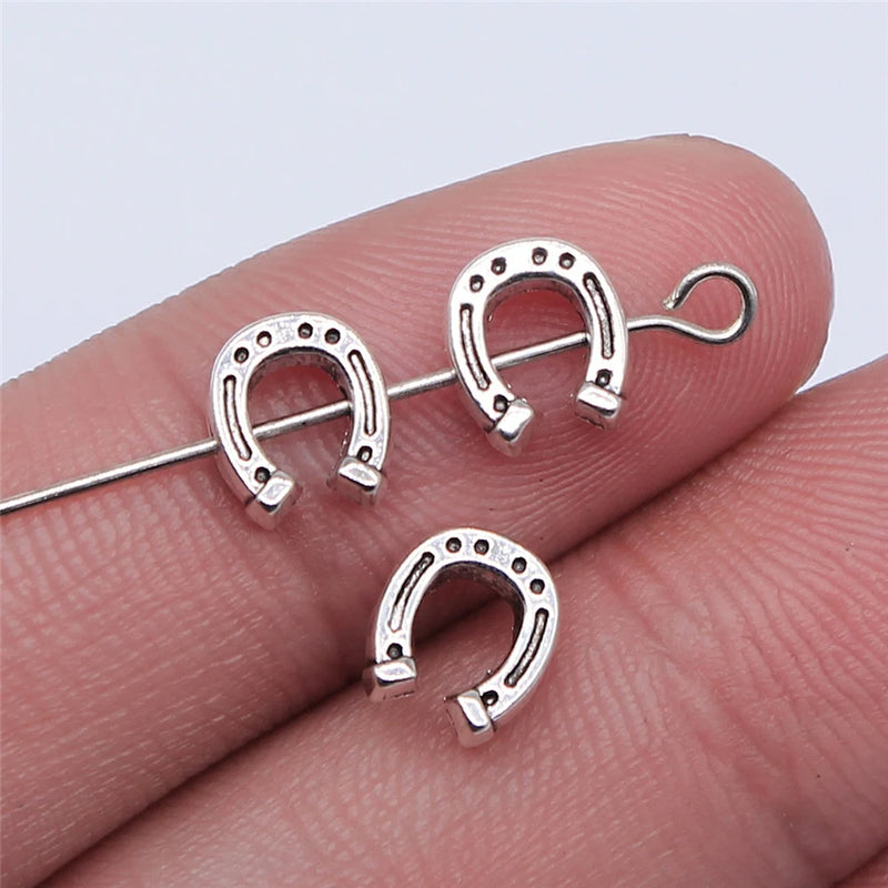 400pcs Antique Silver Horseshoe Beads for DIY Jewelry Making