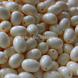 400pcs 8mmx12mm Egg Shape Synthetic Ivory Beads Jewelry Decoration