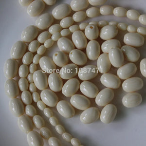 400pcs 8mmx12mm Egg Shape Synthetic Ivory Beads Jewelry Decoration