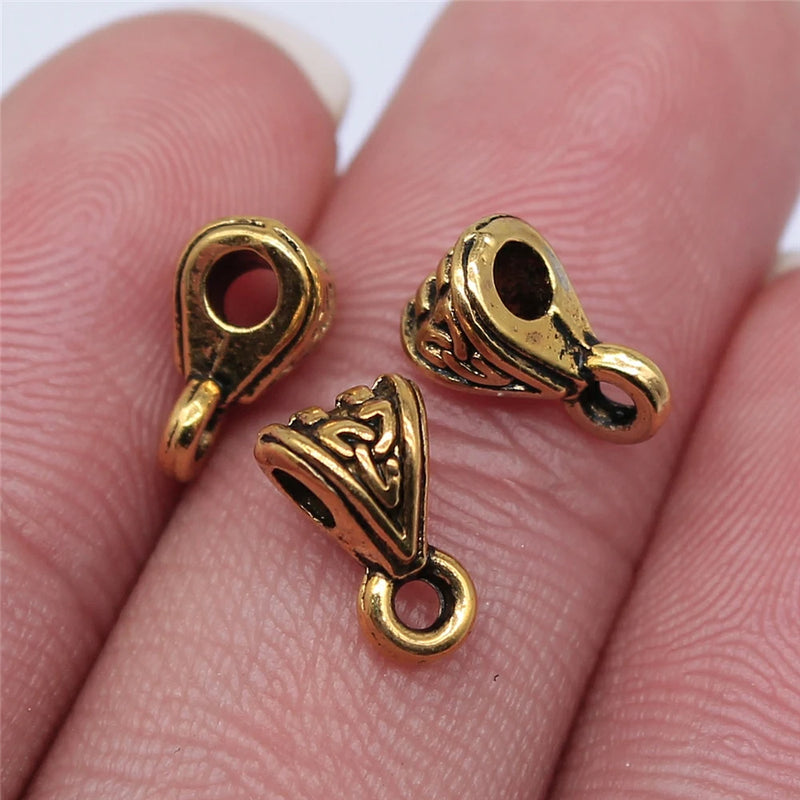 400pcs 9x5mm Beads Bails Pendants Jewelry Making DIY Necklace Bails