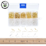 400pcs Brass Earring Hooks Ear Wire for Jewelry Making 5 Styles Golden Silver